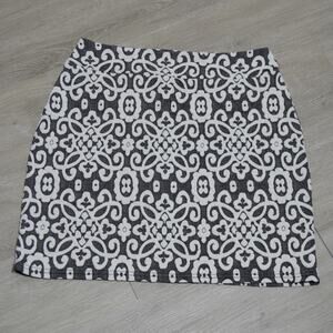 Laura Hlavac Gray & White Textured Mini Skirt Size Medium